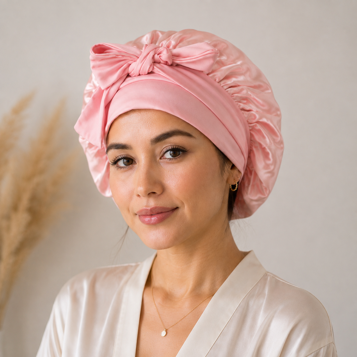 Pink Silk Bonnet | Double Layer 22 Momme Mulberry Silk