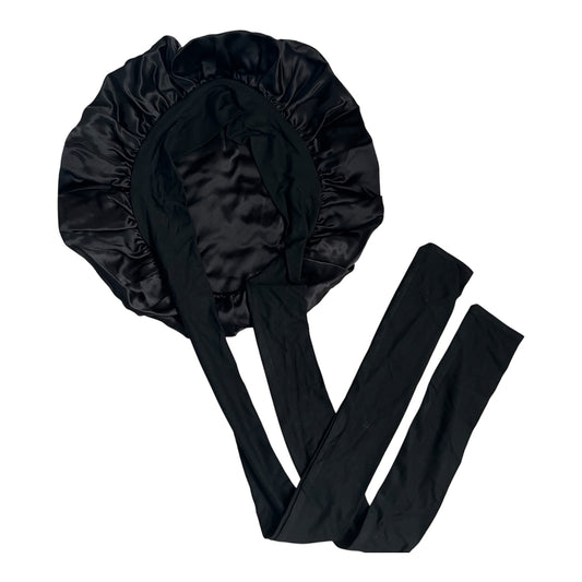 Black Silk Bonnet | Double Layer 22 Momme Mulberry Silk
