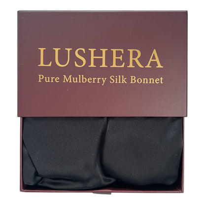 Black Silk Bonnet | Double Layer 22 Momme Mulberry Silk