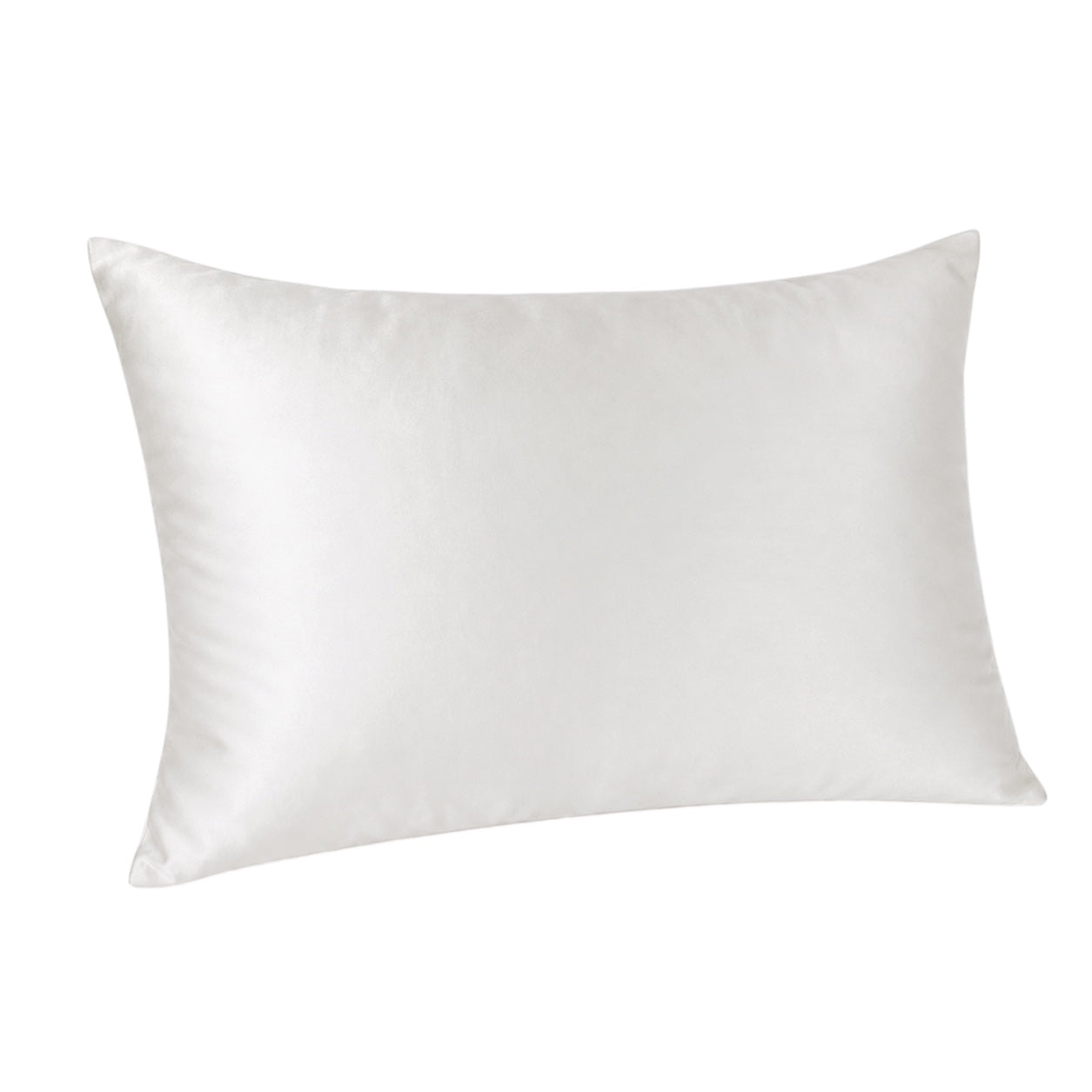 White silk pillowcase on a white background