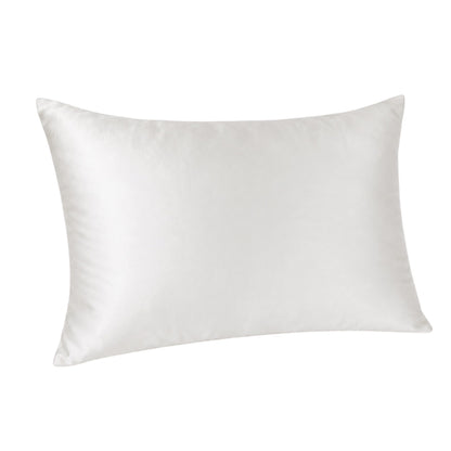 White silk pillowcase on a white background
