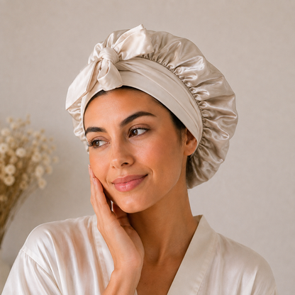 Champagne Silk Bonnet | Double Layer 22 Momme Mulberry Silk