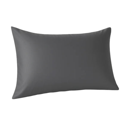 Charcoal silk pillowcase on a white background