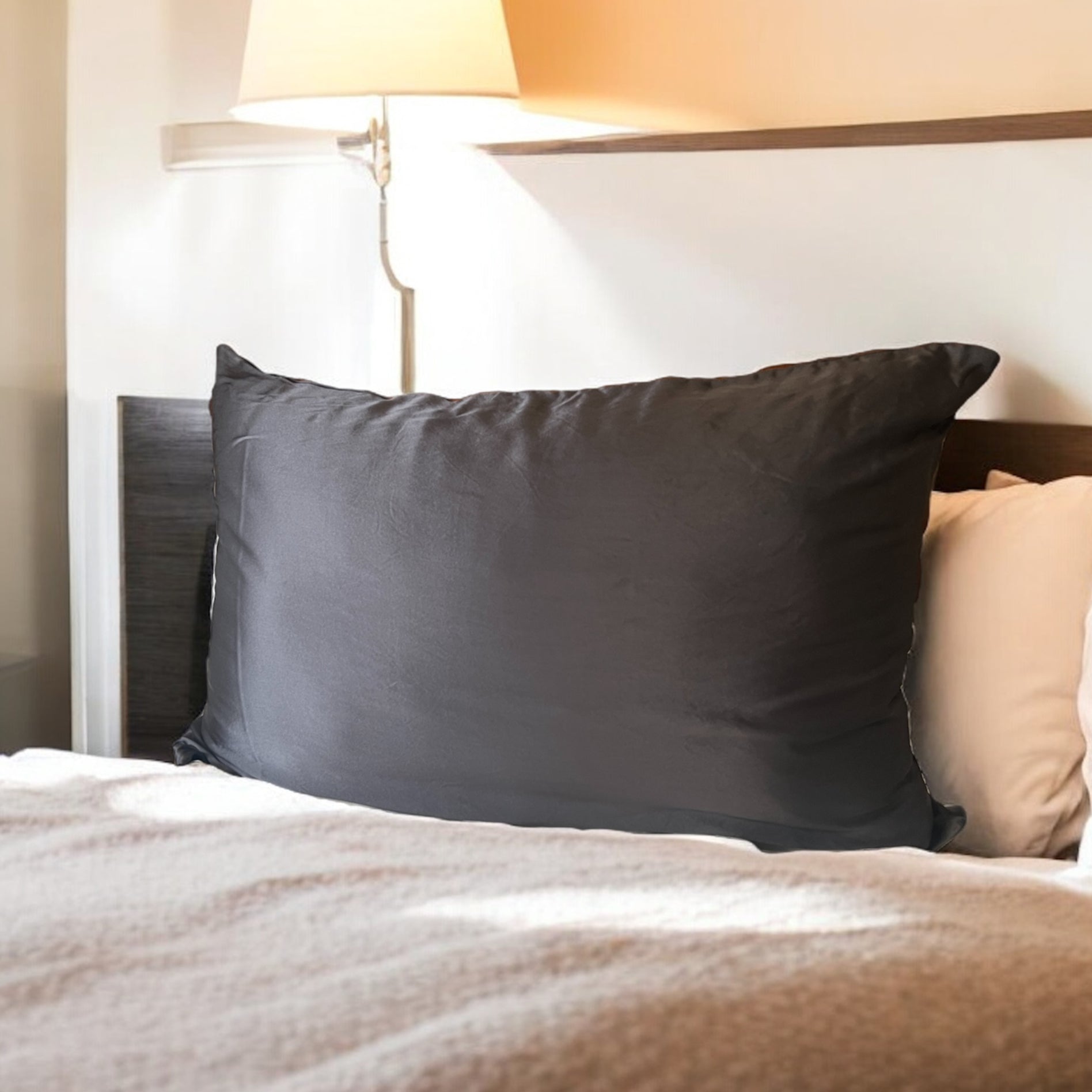 100% Mulberry Silk Pillowcase - Dark Grey image 2