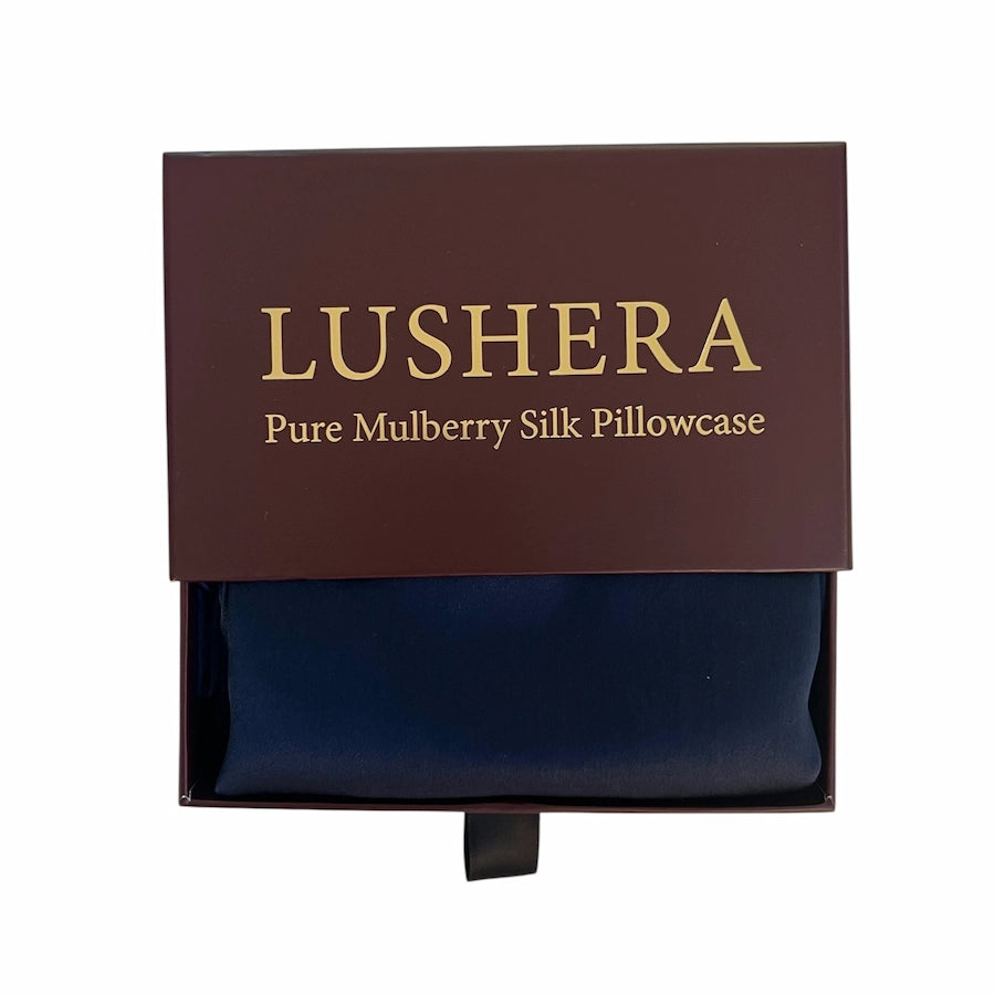 100% Mulberry Silk Pillowcase - Navy image 1